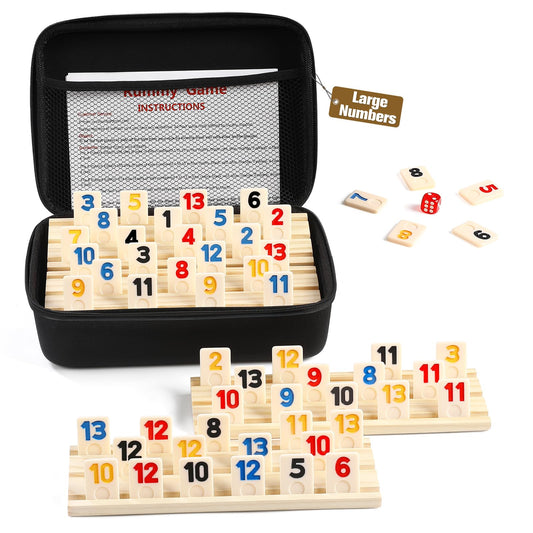 uvcany rummy tiles 106 in vibrant colors for easy visibility during family game nights.