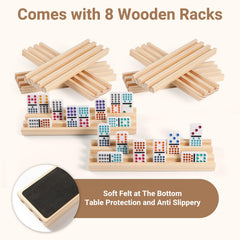 uvcany wooden racks securely hold dominos upright for quick setup