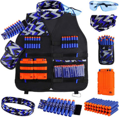 UWANTME Kids Tactical Vest Kit front view for Nerf battles with lightning design