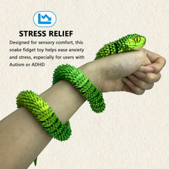 UXBSTM 3D-printed hinged snake in a coiled pose for interactive play