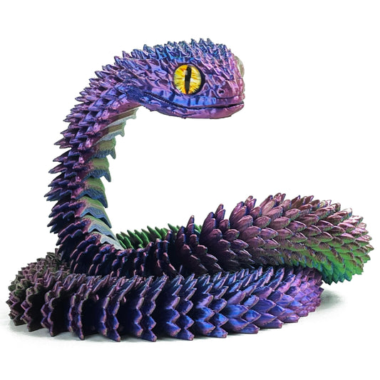 UXBSTM snake toy with hinged side profile for stress-relief fidgeting.