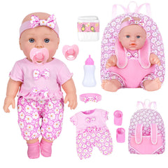 UZIDBTO 12-inch doll with backpack for on-the-go pretend play.
