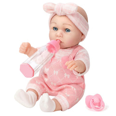 UZIDBTO 12-inch baby doll with clothes in gift box for toddlers' pretend play