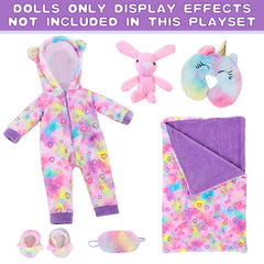 UZIDBTO unicorn pillow for 18-inch dolls during sleepovers