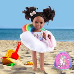 UZIDBTO black doll swimsuit completes vacation-ready looks