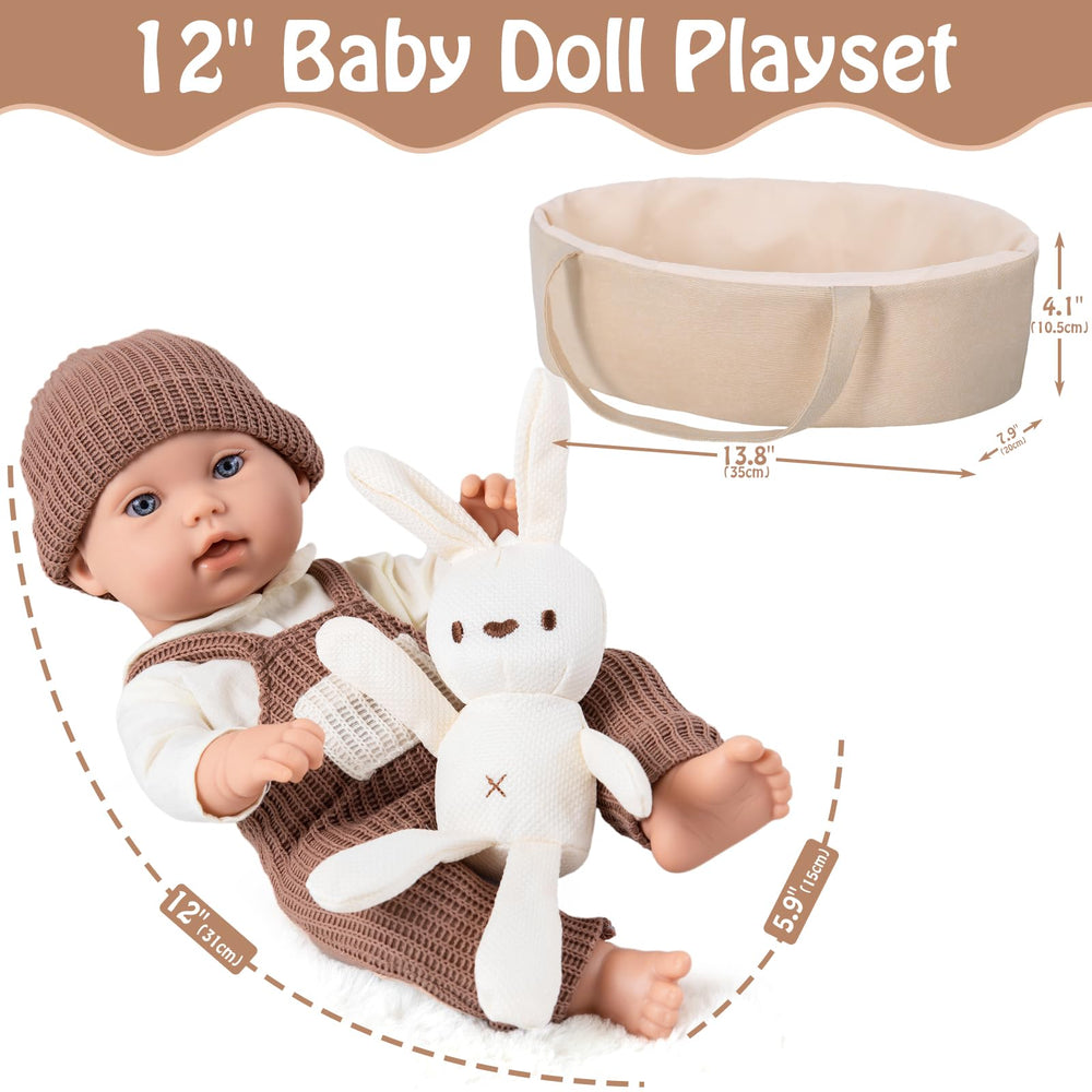 UZIDBTO knit outfit on baby doll enhances cozy pretend dressing