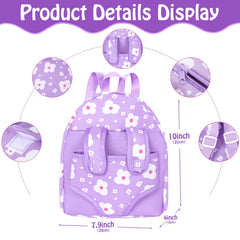 UZIDBTO purple flower backpack adds storage and doll-ready portability.