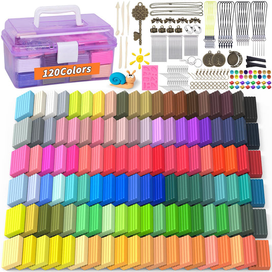 UZLU polymer clay 120 colors set for vibrant, versatile crafting projects.