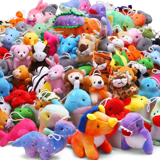 Uzoxlsn mini dinosaur plush, colorful and kid-safe party favor.