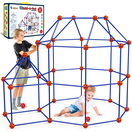V-Opitos fort-building-poles provide sturdy support for creative castle designs.