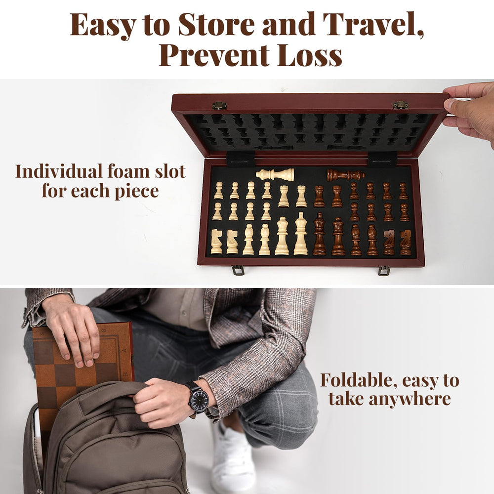 Vahome foam-slot storage keeps pieces organized for travel.
