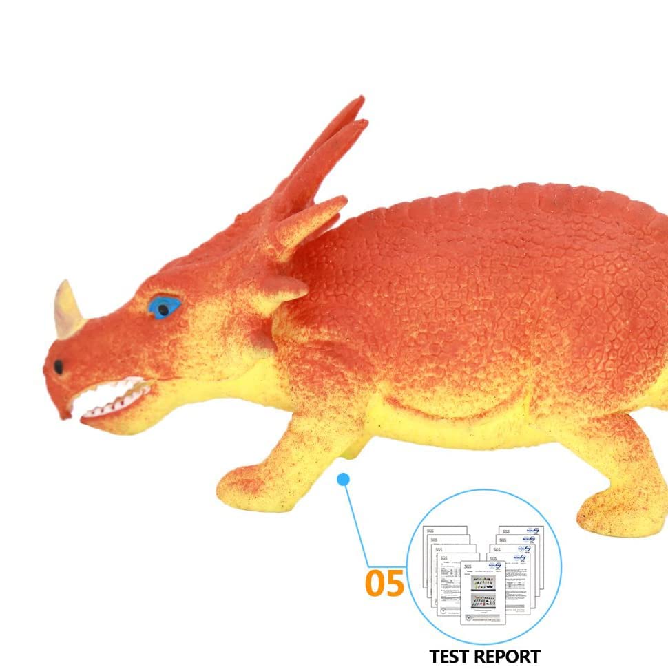 ValeforToy stretchy dinosaur toy demonstrating flexible, safe TPR material.