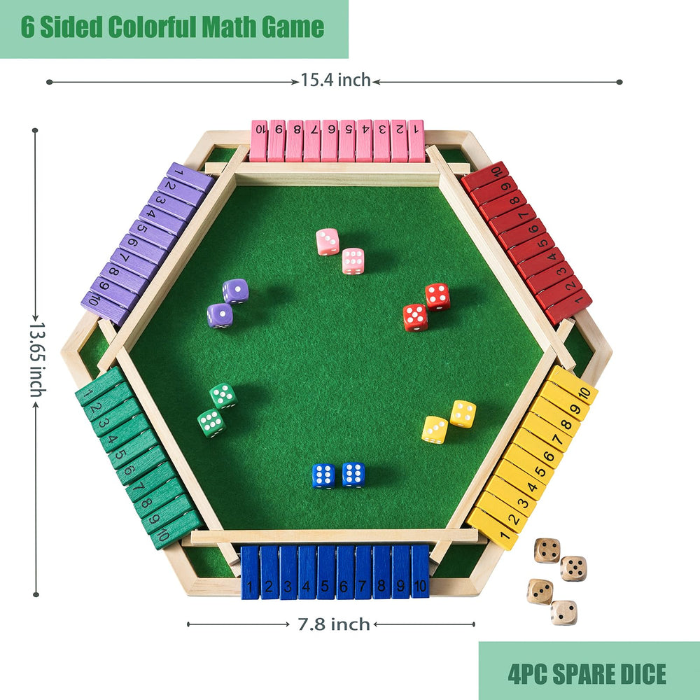 Vamslove colorful dice closeup highlights smooth rolling and visual engagement.