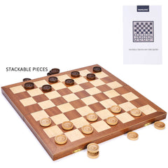 Vamslove interior storage slots neatly organize checkers pieces inside the folding box.