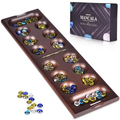 Vamslove Mancala folding board shown for quick setup and travel convenience.