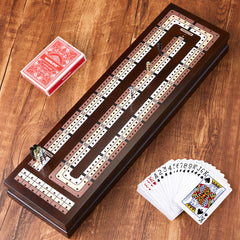 Nine metal pegs included for durable scoring.