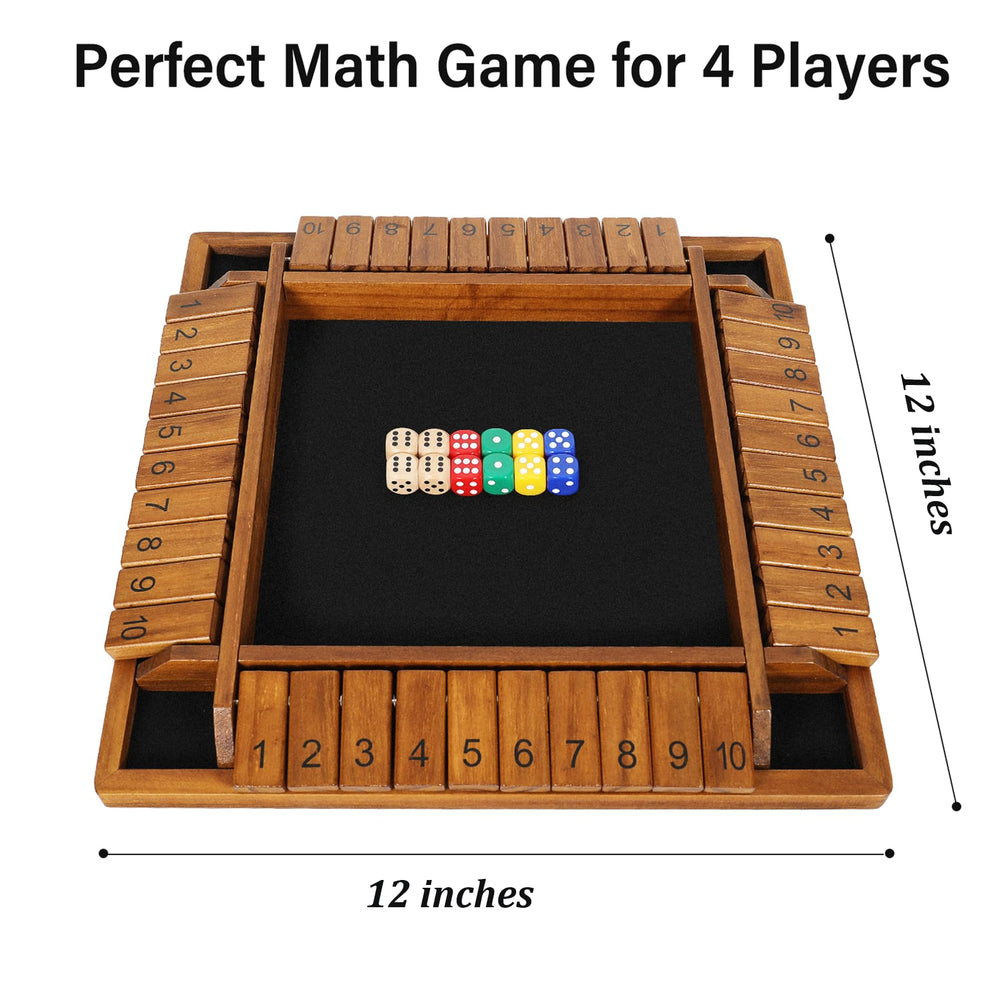 Vamslove Shut The Box dice set with twelve pieces for engaging rounds