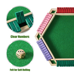 Vamslove Shut The Box dice set offers bright colors for easy number play.