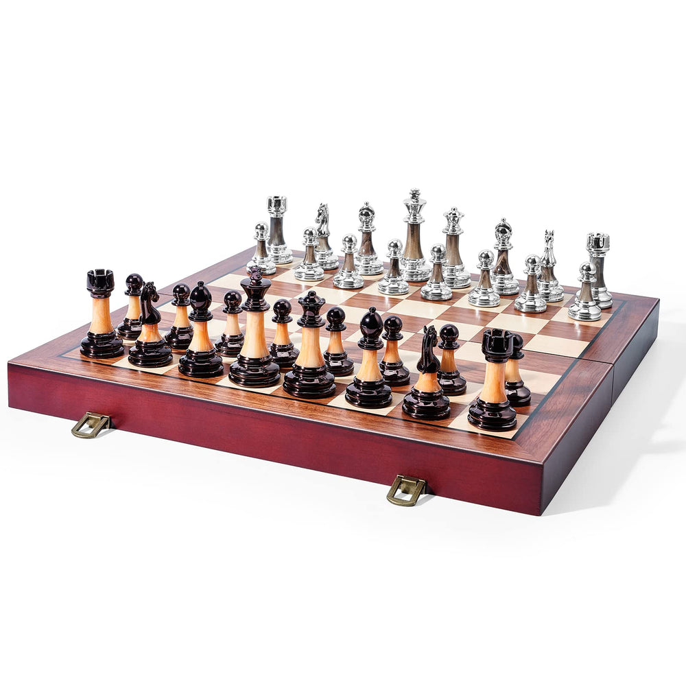 VAMSLOVE traditional Staunton-style pieces suit casual and competitive games.