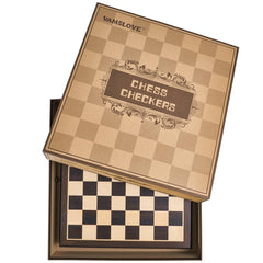VAMSLOVE 2-in-1 gameboard blends chess and checkers for versatile play