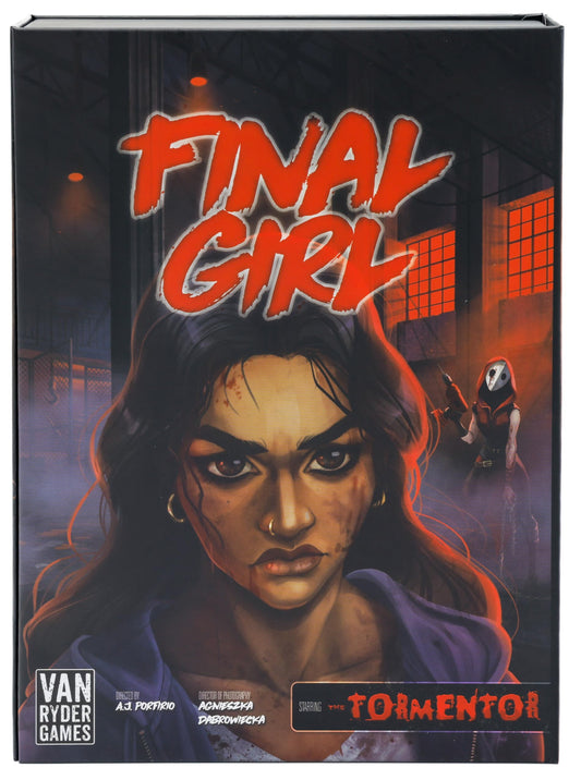 Van Ryder Games Final Girl Marrek Murders box art showing suspenseful solo puzzle setup.