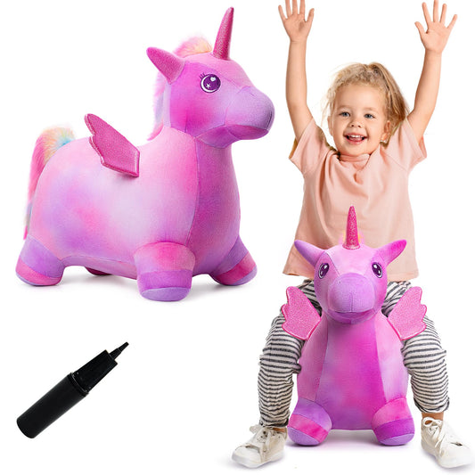VangeBow unicorn bouncy base offers stable support for safe play indoors or outdoors.