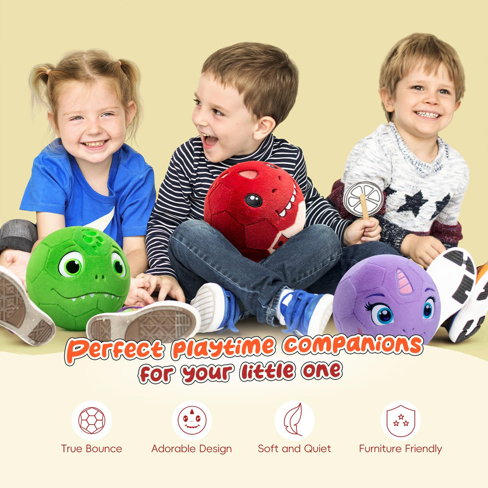 VangeBow T-Rex plush ball in action for cozy living room games
