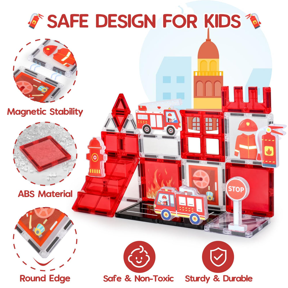 Vanlinny fire hydrant accessory enhances rescue-themed storytelling during play.