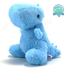 Embroidery-eyed VANLINNY NEW blue dinosaur plush, safe for babies during play.