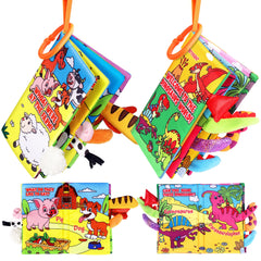 Vanmor 2-pack baby cloth books with Farm Tails stimulate tactile exploration for infants