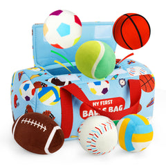 Vanmor sensory soccer ball with crinkle texture for engaging play and tummy time.