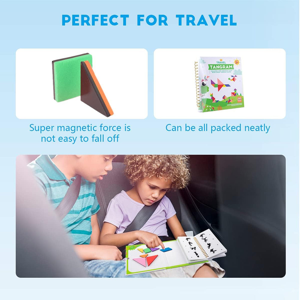 Vanmor Travel Tangram Puzzle family game – suitable for kids and adults to enjoy together