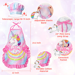 Vanmor Unicorn Kids Pink Apron ideal for colorful, mess‑friendly cooking sessions