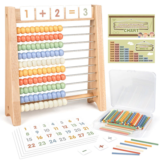 Vanplay Abacus for Kids Math with 112 cards for early math practice.
