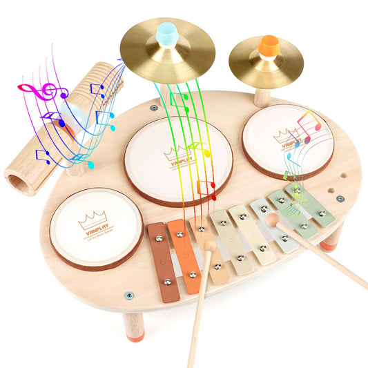 Vanplay toddler drum set with three drums for early rhythm exploration and focus.