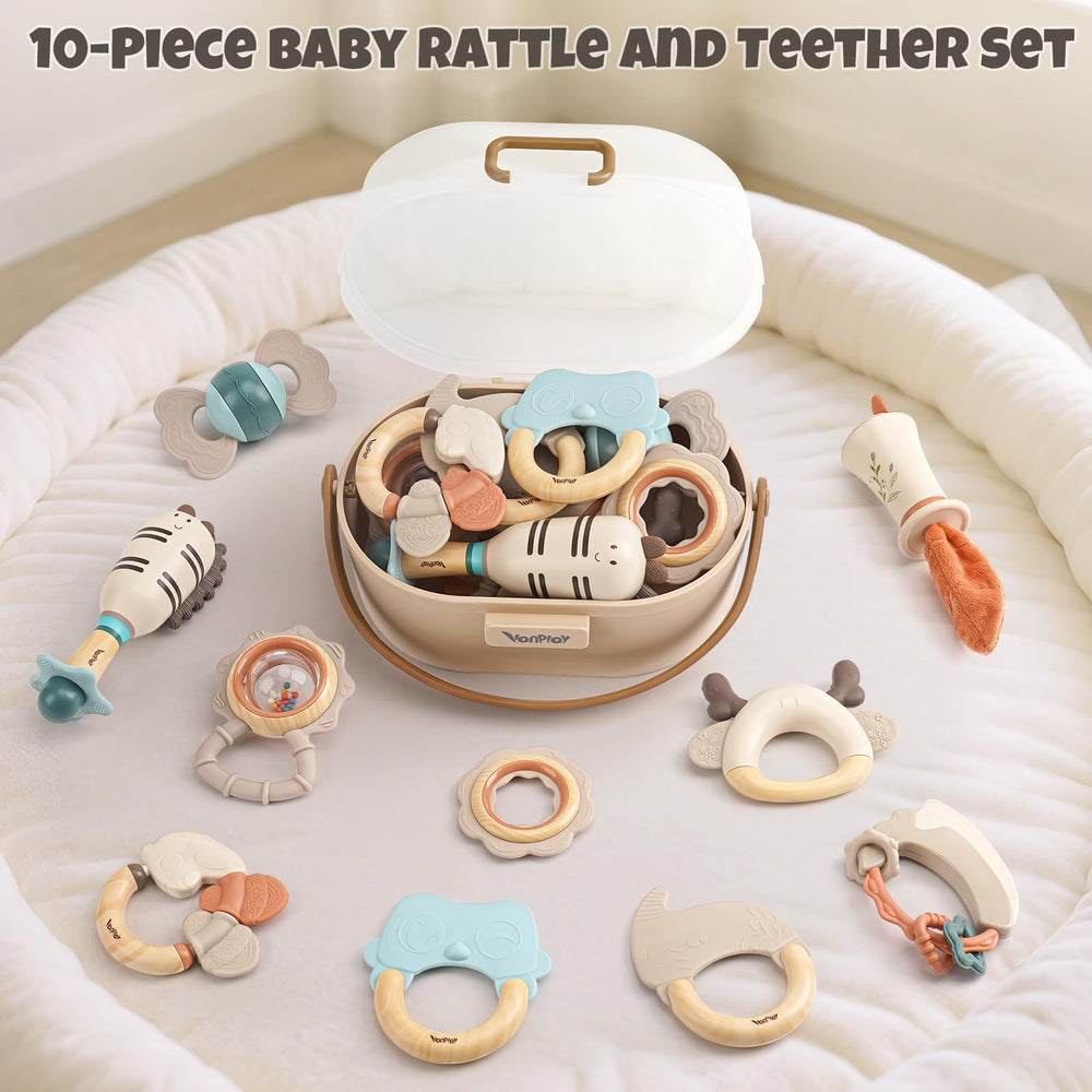Vanplay easy-grip teether with ergonomic shape for tiny hands.