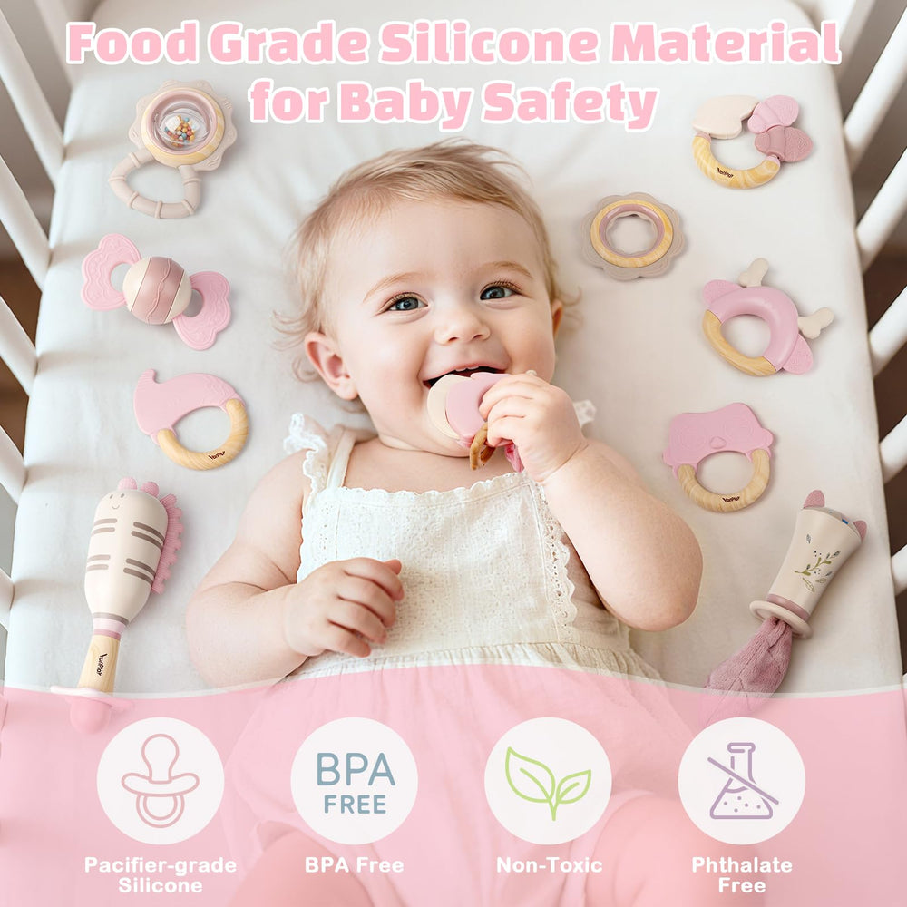 Vanplay ergonomic grip helps tiny hands grasp and shake with ease.