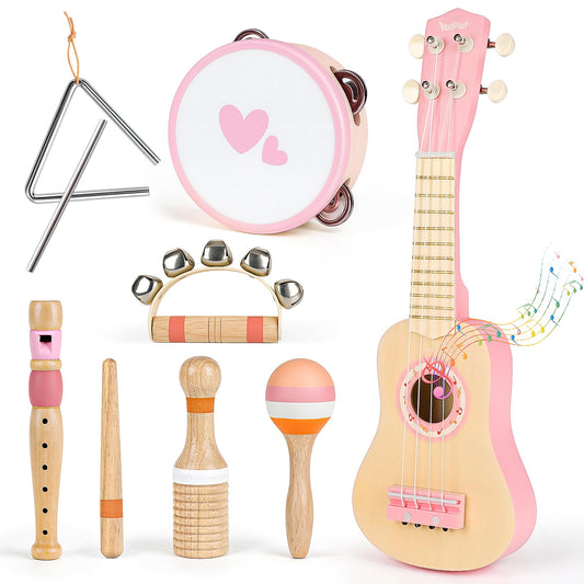 Vanplay kids guitar set pink ukulele for beginner-friendly musical exploration