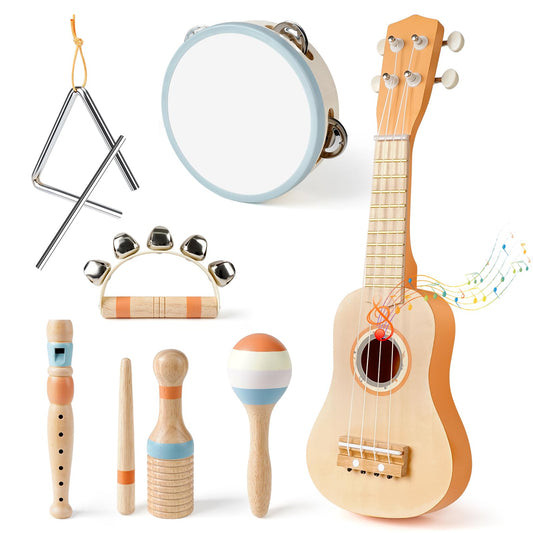 Vanplay Kids Guitar Set ukulele for budding musicians to start rhythm exploration.