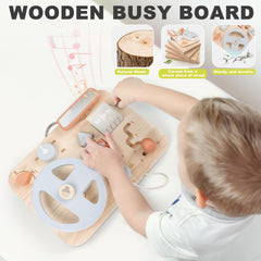 Vanplay Montessori Busy Board key access panel promotes tactile exploration with safe interactions
