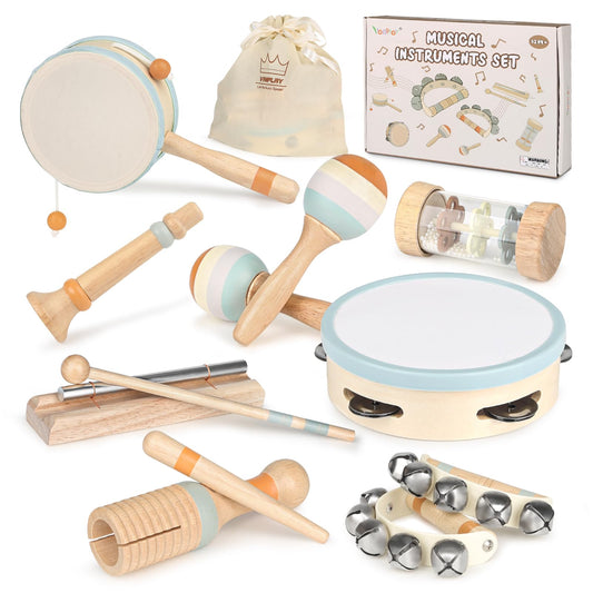 Vanplay wooden drum for toddlers—durable, safe rhythm exploration.