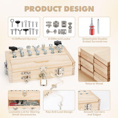 Vanplay Wooden-toy-storage-box keeps pieces organized for travel and quick setup.