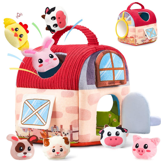 Vanvimen farm barn toy, front view inviting playful exploration for babies