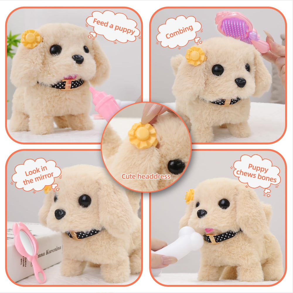 Vanvimen robot dog toy walking and barking for interactive fun.