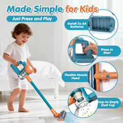 VARANO 3-in-1 Kids Vacuum easy-swap-system supports quick accessory changes.