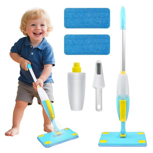 VARANO Kids Spray Mop Toy with real spray promotes independent pretend cleaning.