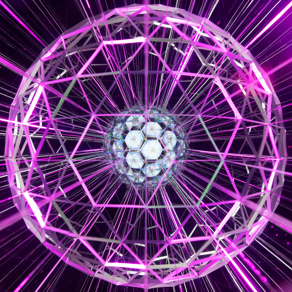 VAT19 Kaleido-Sphere demonstrates light interaction with window or LED colors