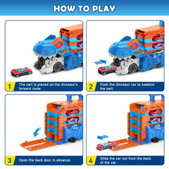 VATOS dino-truck drawer design attracts kids with interactive folding.