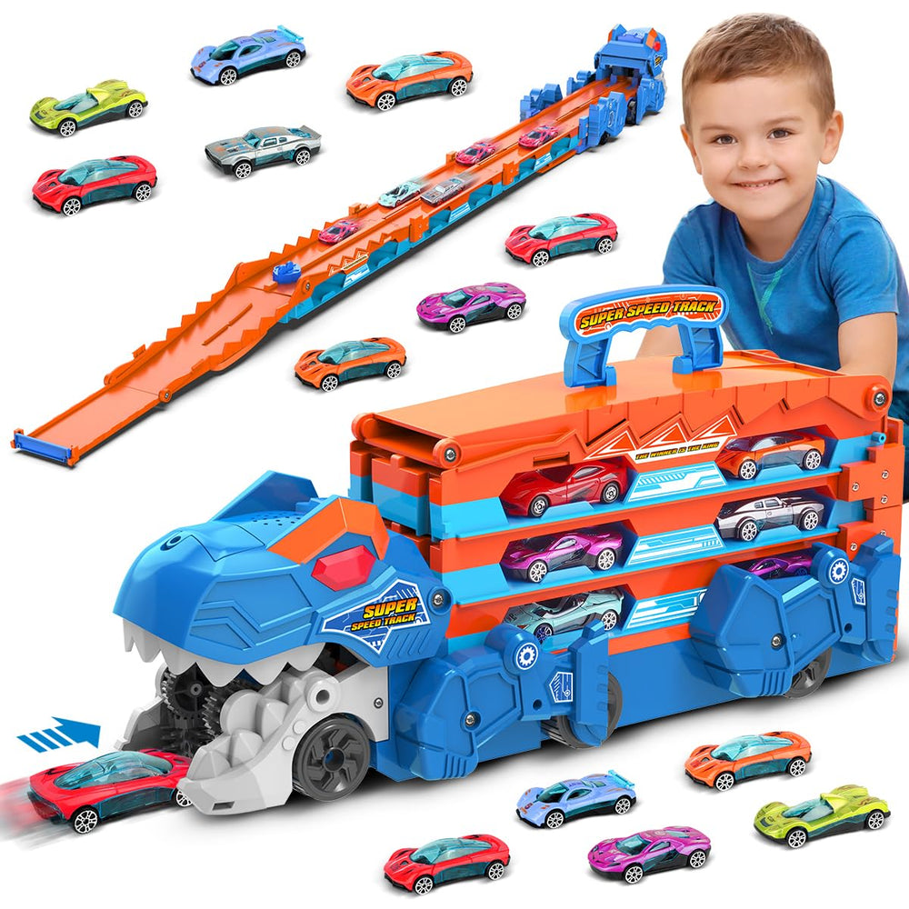 VATOS dinosaur-truck folding track sparks imaginative play and simple cleanup.