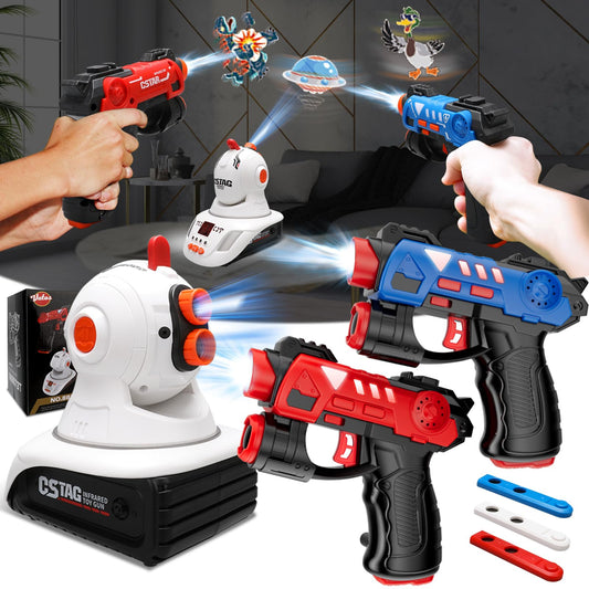 VATOS infrared laser tag set with projector for versatile indoor and outdoor play.